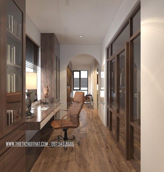 Thiết kế nội thất phòng làm việc biệt thự Vinhomes Thăng Long Hoài Đức Hà Nội